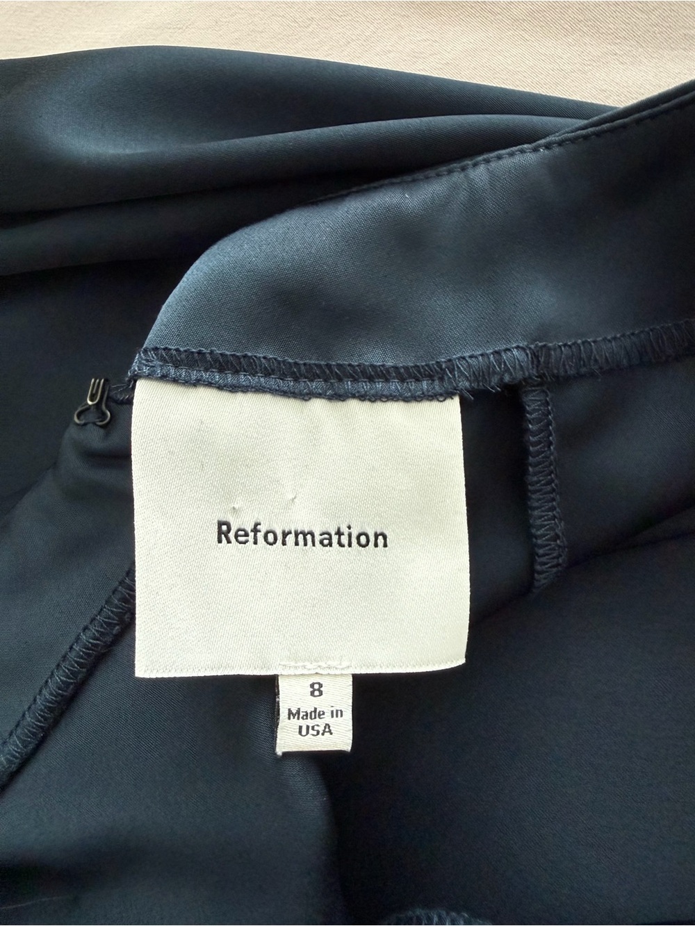 Reformation Jane Satin Maxi Dress Open Back Navy Blue
Back Slit size 8 - Picture 12 of 12